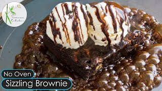 No Oven Sizzling Brownie with Ice Cream Sizzling Brownie without Sizzler Plate The Terrace Kitchen [upl. by Beckett]