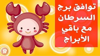 توافق برج السرطان مع باقي الابراج في الحب والزواج [upl. by Leima]