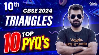 Triangles  Top 10 PYQS  Class 10  CBSE 2024 🔥 Shimon Sir [upl. by Ysteb]