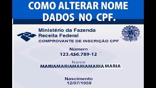 CPF COMO CORRIGIR O NOME OU DADOS NO CPF E OBTER O AUXILIO EMERGENCIAL CPF PASSO A PASSO  CPF [upl. by Leahcimauhsoj]