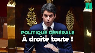 Dans son discours de politique générale Gabriel Attal achève sa mue à droite [upl. by Daraj]