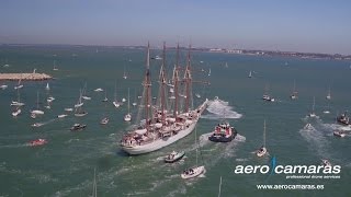 Juan Sebastián Elcano salida de Cádiz wwwaerocamarases [upl. by Dusen883]