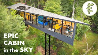 Architects MindBlowing Cabin Floats 60 Feet Above the Ground – OFF GRID CABIN TOUR [upl. by Nwhas131]