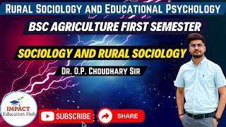 Sociology and Rural sociology Definition and Scope II Rural Sociology and Educational Psychology II [upl. by Linneman667]