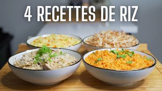 4 DELICIEUSES RECETTES DE RIZ POUR ACCOMPAGNER VOS PLATS  facile et rapide [upl. by Helaina980]