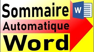 Comment Faire un Sommaire Automatique sur Word [upl. by Aninotna]