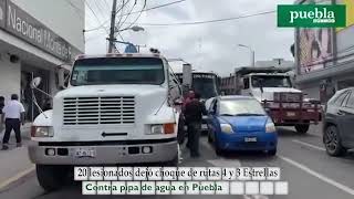 20 lesionados dejó choque de rutas 4 y 3 Estrellas contra pipa de agua en Puebla [upl. by Eidroj]