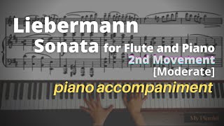 Liebermann  Sonata for Flute and Piano Op23 2nd Mov Piano Accompaniment Moderate [upl. by Gerc]