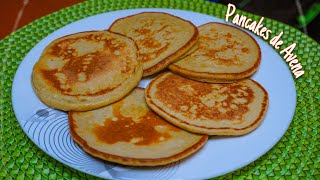 COMO HACER PANCAKES DE AVENA SALUDABLES PASO A PASO  COMIDA SALUDABLE [upl. by Sorac448]