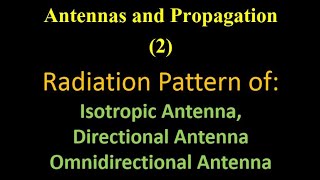 Antennas and Propagation 2 Radiation Pattern of Isotropic Directional amp Omnidirectional Antennas [upl. by Eelreveb]