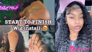 START TO FINISH WIG INSTALL  26 INCH DEEP WAVE FRONTAL INSTALL FT Alipearl Hair 💗 [upl. by Rednael]