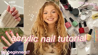 HOW TO DO ACRYLIC NAILS AT HOME for beginners DIY easy affordable tutorial amp nail art ideas 2023 [upl. by Sophi]