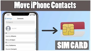 How to Move iPhone Contacts to SIM  Backup iPhone contacts to Sim Card [upl. by Eastlake]