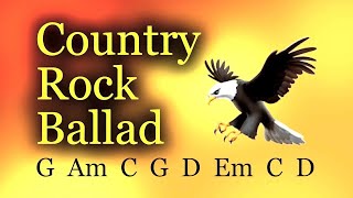 Country Rock Ballad in G major 75bpm Slow Country backing track Have fun [upl. by Devinna]