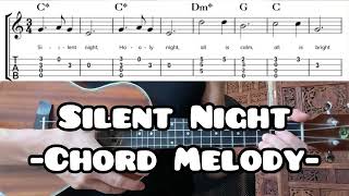 💚 Silent Night CHORD MELODY Playalong • with TABs for Ukulele [upl. by Melony]