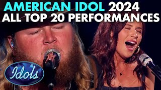 ALL AMERICAN IDOL TOP 20 PERFORMANCES 2024  Idols Global [upl. by Beverie]