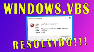 Como resolver erro CWindowswindowsVbs  How to resolve WINDOWSVBS error [upl. by Nisa]