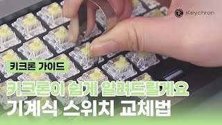 기계식 키보드 스위치 교체법│핫스왑 스위치 바꾸기│기계식 키보드 키캡 스위치 빼기│키크론 Keychron [upl. by Gaves]