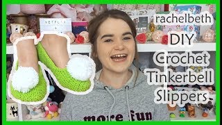 DIY Crochet Tinkerbell Slippers [upl. by Nnylav]