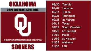 2024 Oklahoma Sooners Football Schedule [upl. by Mulford117]