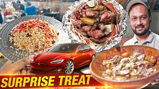 New Car Treat at Karachi Highway 🇨🇦  Mutton Dum Pulao Rosh amp a Surprise  Best Pakistani Food [upl. by Nahtannoj]