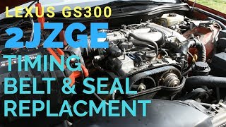 2000 Lexus Gs300 2jzge  FULL MAINTENCE SERVICE  Replacing timing belt and leaking front seals [upl. by Annahsohs]