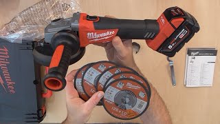 Unboxing and Installing cutting disc on MILWAUKEE Cordless angle Grinder M18 CAG125X0X [upl. by Aimehs]