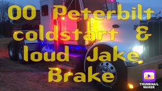 2000 Peterbilt cold start and Jake brake 🔥god trucking [upl. by Honorine67]