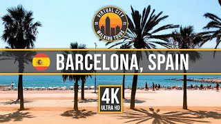 🇪🇸 BARCELONA SPAIN – Barceloneta Beaches Tranquil Winter Walk 4K [upl. by Orville]