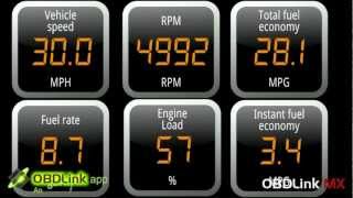 OBDLink MX in action with OBDLink obdCANex DashCommand and Torque Android apps [upl. by Yaffit]