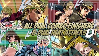 JoJos Bizarre Adventure Eyes of Heaven  All Dual Combo Finishers amp Dual Heat Attacks Eng Subs [upl. by Anialahs]