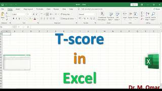 T Score in Excel [upl. by Proud]