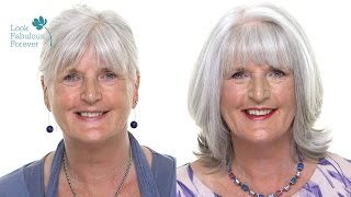 Perfect Makeup with Grey or White Hair  Makeup for Older Women [upl. by Noiztneb]