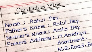 How To Write A Resume  CV In English  How To Write A Curriculum Vitae  English Writing [upl. by Rubina746]