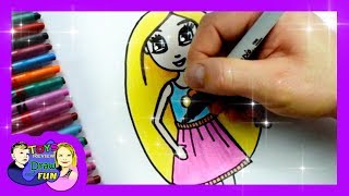 How to Draw Barbie Chelsea from Barbie Club Chelsea Nice and easy [upl. by Inaleon]