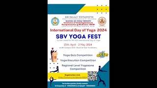 SBV Yoga Fest 2024 Yogasana competitions and elocution event at ISCM [upl. by Carlson]