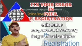 fix your error in poea eregistration  how to recover poea e registration  rodolfo ortega vlog [upl. by Esme]