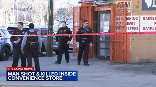 Man shot to death inside Chicago convenience store police say [upl. by Hazelton]