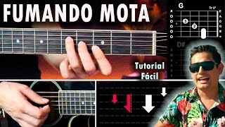 Fumando Mota  Los Lara GUITARRA Tutorial  Acordes [upl. by Atikahs637]