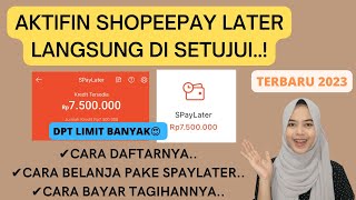 CARA AKTIFKAN SHOPEE PAYLATER TERBARU LANGSUNG DISETUJUI 2022 2023  CARA DAFTAR SPAYLATER [upl. by Ardelia]