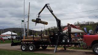 Palms Hakmet Log Loader on a ABS Log Trailer [upl. by Ressay32]