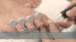 Cómo hacer una pedicura francesa  Tips para pedicuría [upl. by Ogilvy]