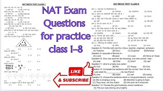 NAT Practice sample paper class 6–8  questions for NAT exam [upl. by Nannoc]