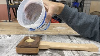 Clear EPOXY Resin Makes A Unique Wood Mallet [upl. by Allerym]