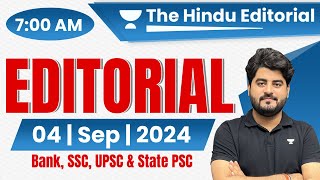 4 September 2024  The Hindu Analysis  The Hindu Editorial  Editorial by Vishal sir  Bank  SSC [upl. by Eirlav444]