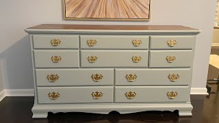 Furniture Flipping Painting a Thrift Store Dresser Boothbay Gray [upl. by Rik384]