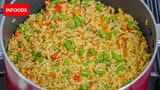 Vegetable Pilau Recipe  How to Make Pilau Basmati Rice and Red Capsicum Recipe  Infoods [upl. by Graehl940]