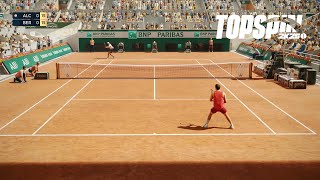 Top Spin 2K25  COURT LEVEL VIEW  Carlos Alcaraz Vs Matteo Berrettini  Roland Garros PS5 [upl. by Dymphia]