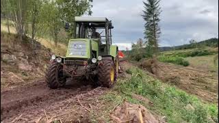 DDR ZT325A mit Wegehobel AWH 28 Weginstandsetzung Bad Tabarz Datenberg Thüringer Wald Forst [upl. by Valerle]