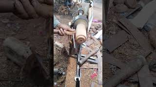 The Simple Woodturning Art With The Oldest Tool video woodturning [upl. by Eicirtap]